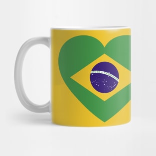 I Love Brazil // Heart-Shaped Brazilian Flag Mug